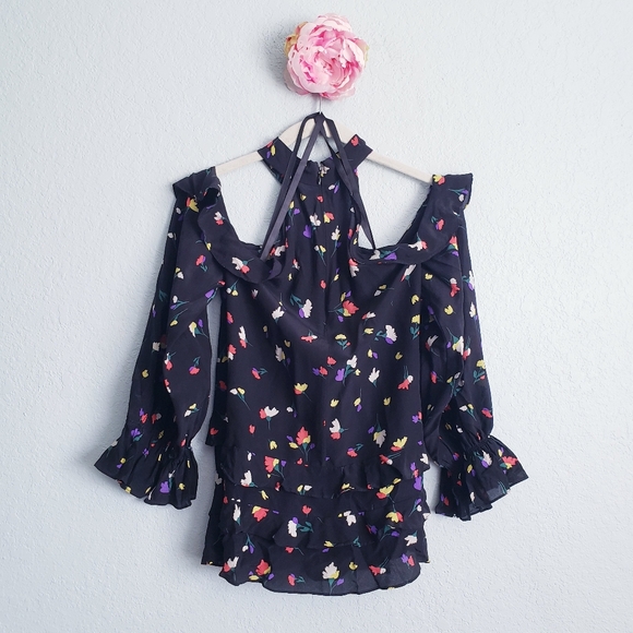 Anthropologie Shoshanna Misael Floral Silk Halter Blouse - Picture 7 of 8